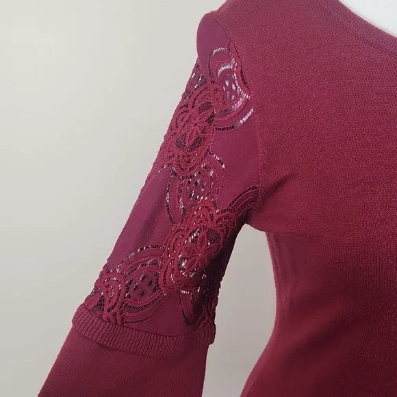 Octavia morlot flare and applique sleeves women knit sweater size Medium - Picture 6 of 12